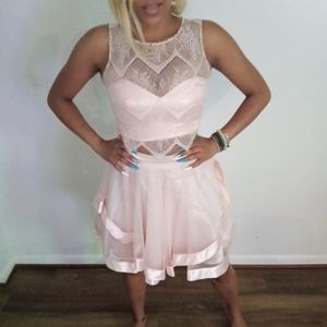 Alex & Sophia Blush Two Piece skirt set